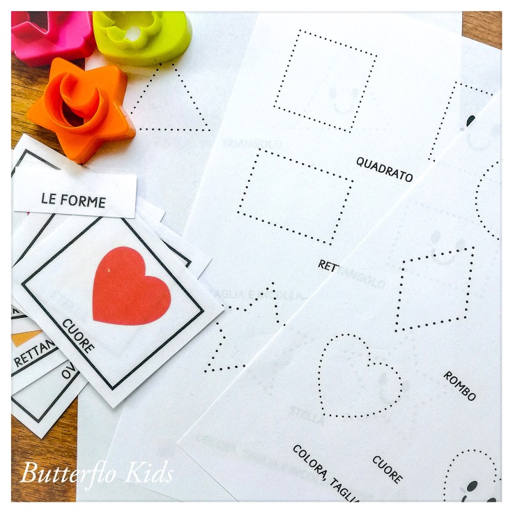 Basic Italian for kids flashcards and shapes