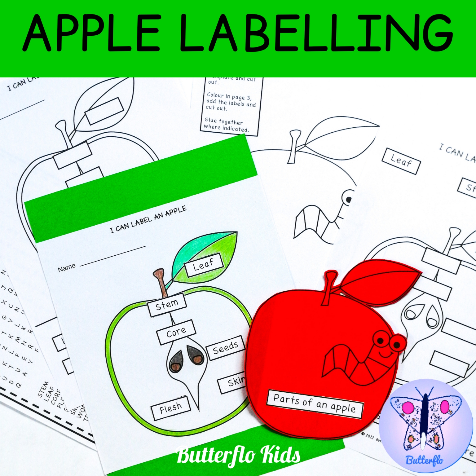 parts of an apple labelling activities